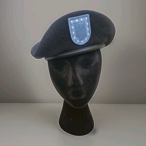 DSCP Beret Garrison Collection Hat Black 100% Wool Hat 7 1/8 Made In The USA